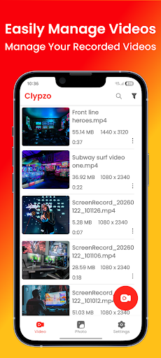 Clypzo: Screen Video Recorder ekran görüntüsü