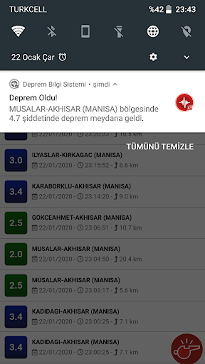 Deprem Bilgi Sistemi ekran görüntüsü