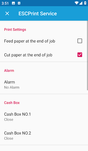 ESCPrint Service ekran görüntüsü