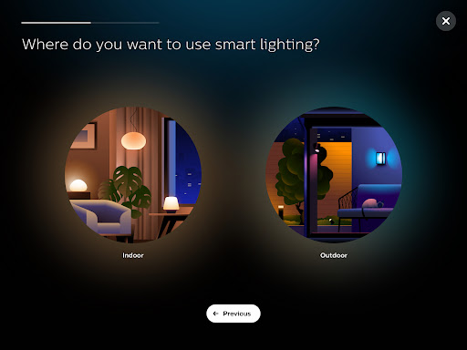 Philips Hue instore app ekran görüntüsü