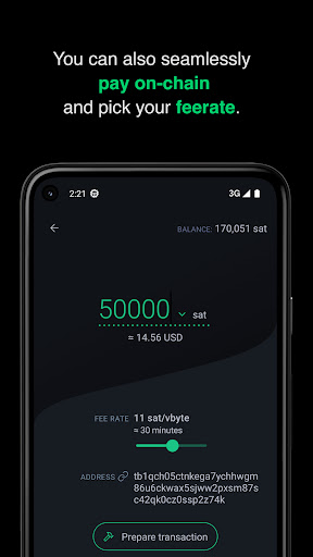 Phoenix - LN Bitcoin wallet ekran görüntüsü