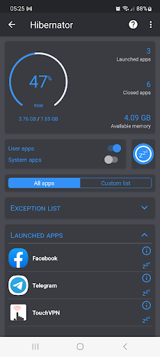 Hibernator: Force Stop Apps ekran görüntüsü