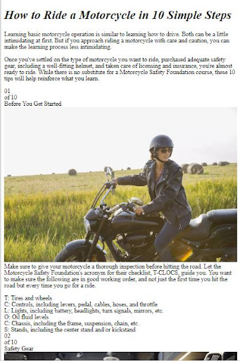 How to Ride a Motorcycle ekran görüntüsü