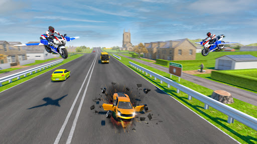 Flying Motorbike Police Games ekran görüntüsü