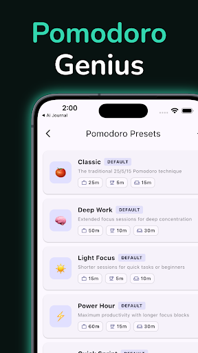 Odak Zamanlayıcı: Pomodoro ve ekran görüntüsü
