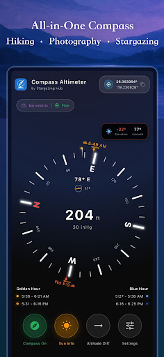 Compass Altimeter: Sun & Moon ekran görüntüsü