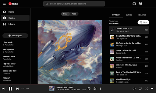 YouTube Music for Chromebook ekran görüntüsü