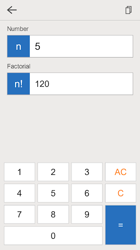 Factorial Calculator ekran görüntüsü