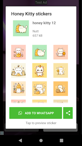 Honey Kitty Stickers ekran görüntüsü
