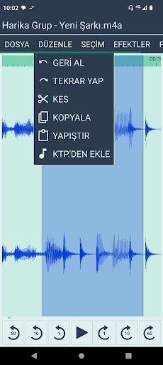 Ses kesici ekran görüntüsü