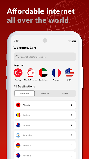 TurkSIM: Seyahat için eSIM ekran görüntüsü