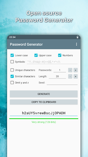 Password Generator ekran görüntüsü