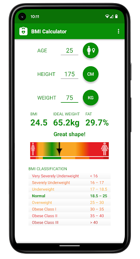 BMI Hesaplama ekran görüntüsü