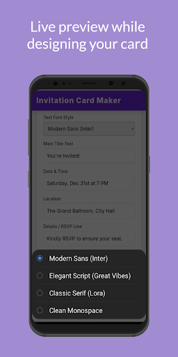 Invitation Card Maker ekran görüntüsü
