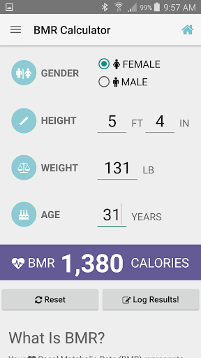 BMR Calculator & Tracker ekran görüntüsü