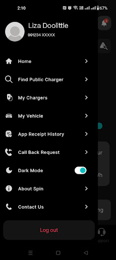 SPIN EV Charging App ekran görüntüsü