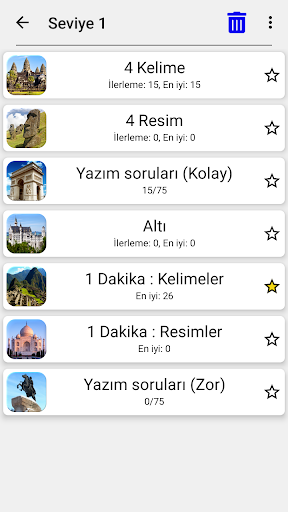 Dünyanın Ünlü Anıtları - Sınav ekran görüntüsü