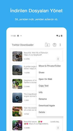 Twitter Video indirici ekran görüntüsü