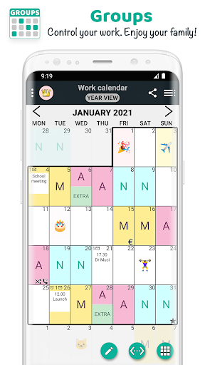 GROUPS work & family calendar ekran görüntüsü