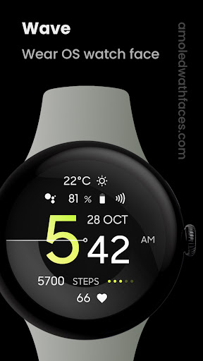 Wave: Wear OS watch face ekran görüntüsü