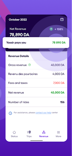 Yassir driver: Partner app ekran görüntüsü
