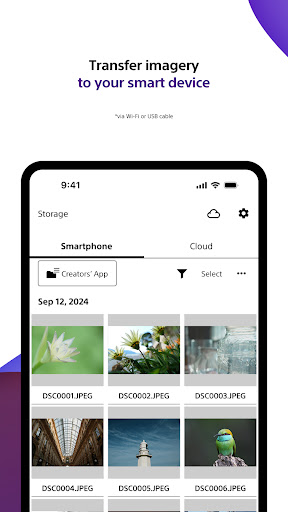 Sony | Creators' App ekran görüntüsü
