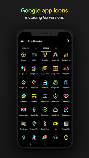 Retro Mode - Icon Pack (Neon) ekran görüntüsü