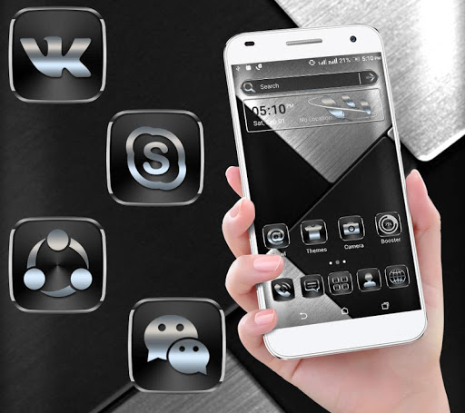 Black Silver Launcher Theme ekran görüntüsü