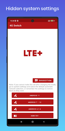 Sadece 4G: LTE'yi zorla ekran görüntüsü