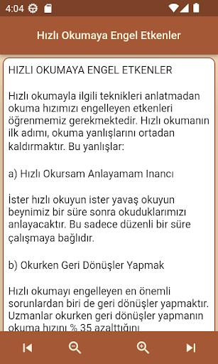 Hızlı Okuma ve Egzersizleri ekran görüntüsü