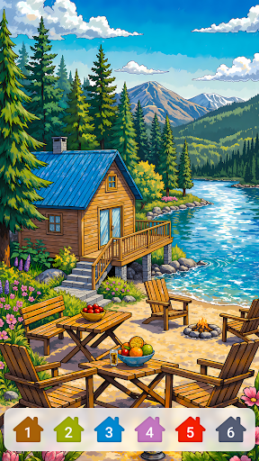 Cabin & House Paint by Numbers ekran görüntüsü