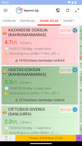 Deprem Ağı ekran görüntüsü
