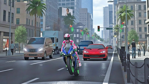 Highway Bike Rider 3D ekran görüntüsü