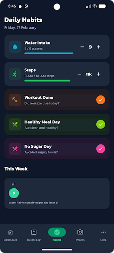 weight loss tracker ekran görüntüsü