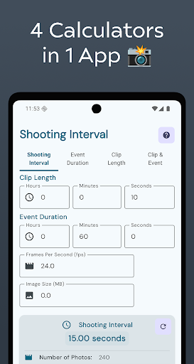Timelapse Calculator ekran görüntüsü