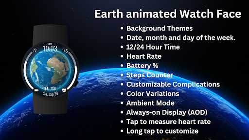 3D EARTH Watch Face ekran görüntüsü