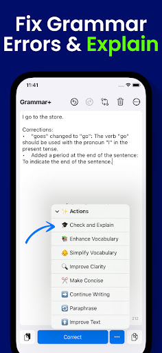AI Grammar Checker App ekran görüntüsü