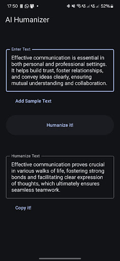 AI Humanizer - Bypass AI ekran görüntüsü