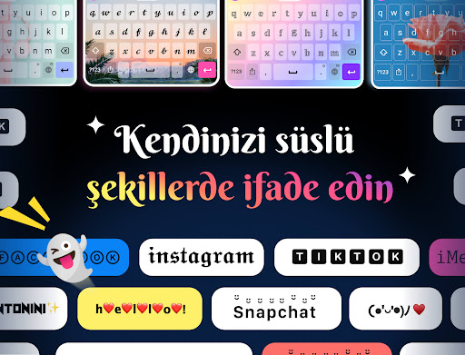 Fonts: yazi tipi stili klavye ekran görüntüsü