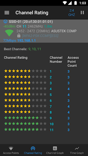 WiFi Analyzer (open-source) ekran görüntüsü