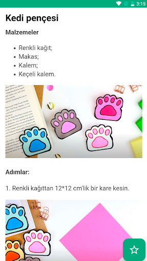 Kitap ayracı nasıl yapılır ekran görüntüsü