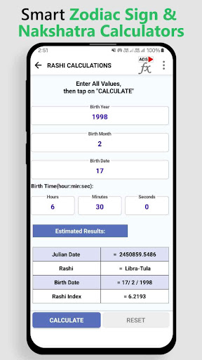 Zodiac Sign & Nakshatra Tool ekran görüntüsü