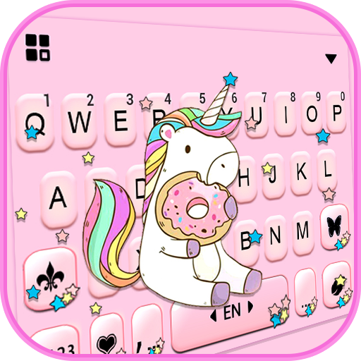 Pink Unicorn Donut Klavye Tema