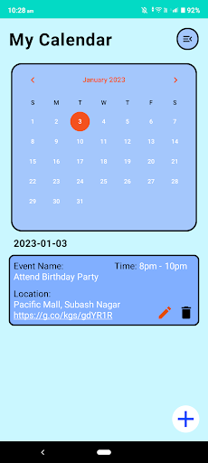 My Calendar ekran görüntüsü