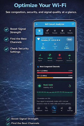 WiFiSet - WiFi Ağ Tarayıcı ekran görüntüsü