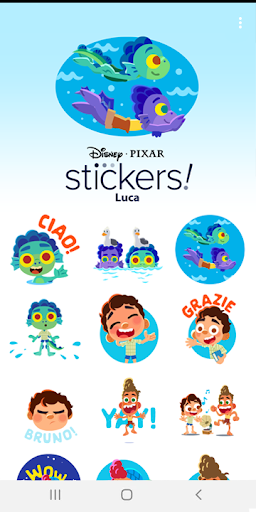 Pixar Stickers: Luca ekran görüntüsü