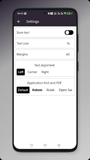 Text to PDF and Print ekran görüntüsü
