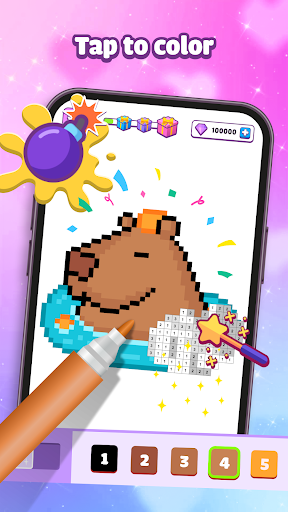 Pixel Number Cute Coloring ekran görüntüsü