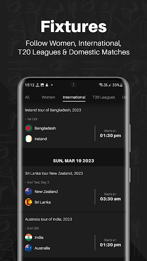 CricScore - Live Cricket Score ekran görüntüsü