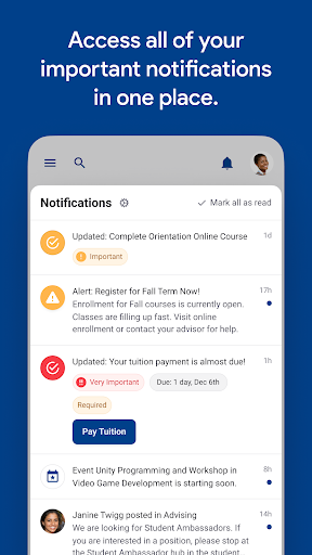 Collin College CougarWeb ekran görüntüsü
